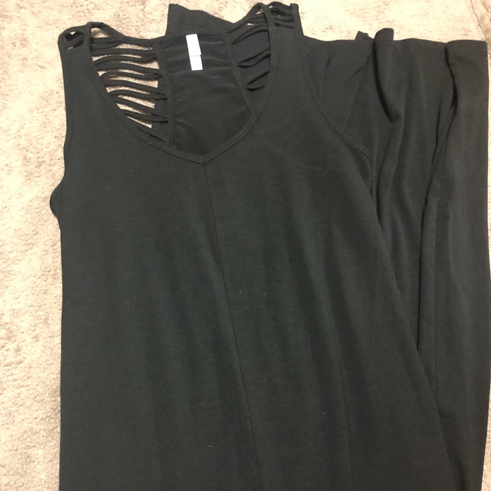 Black maxi dress with cage detail on back size M